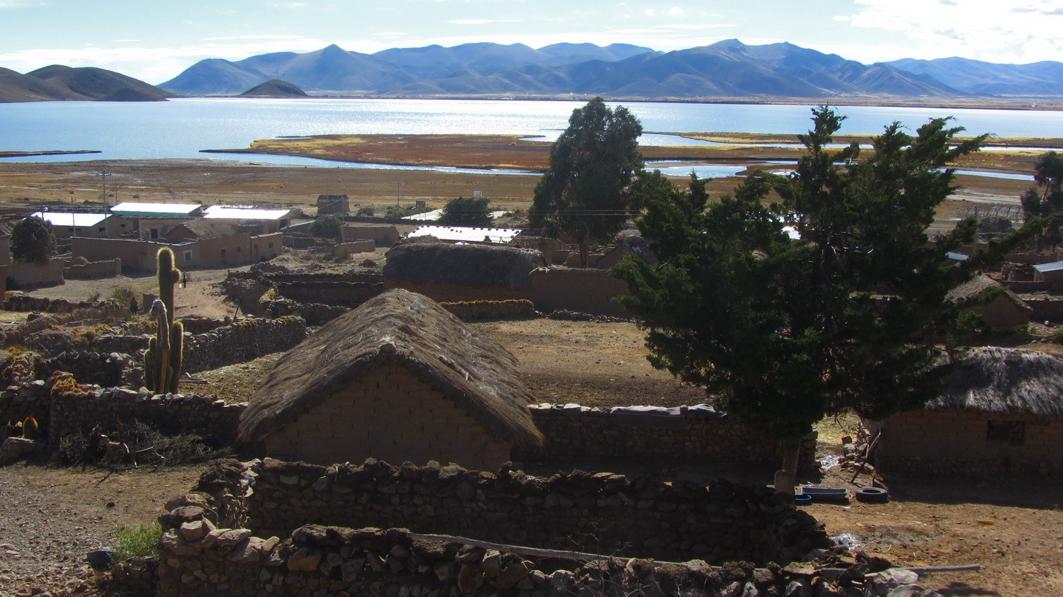 Village on lake Popoo between Potosi and Oruro